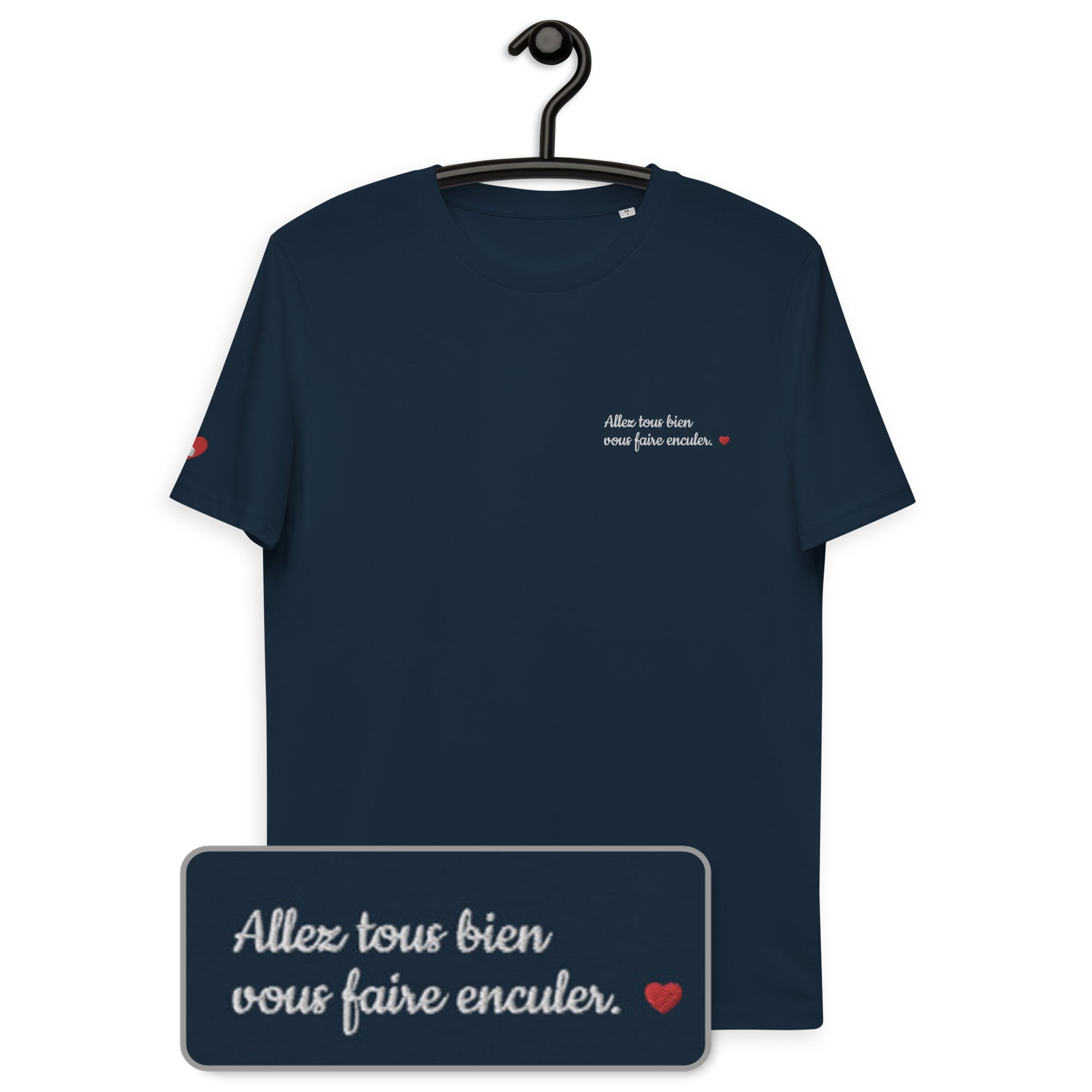 T shirt bio unisexe Allez tous bien vous faire enculer Noir ou